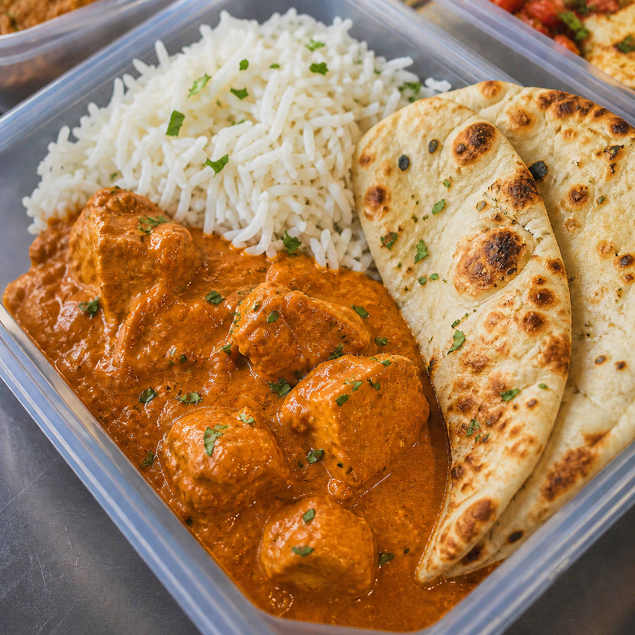 Rich Butter Chicken with Naan Bread