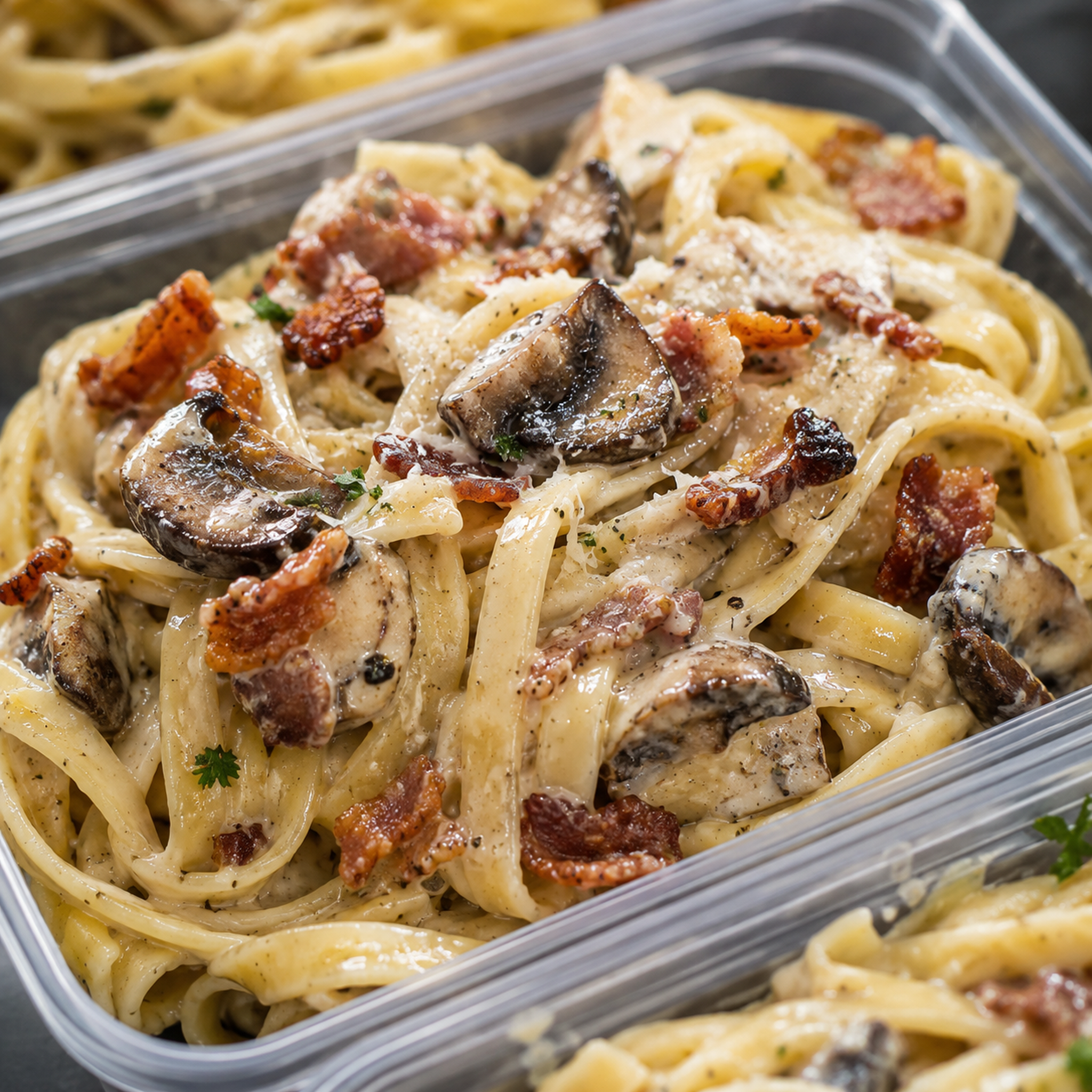 Creamy Bacon & Porcini Mushroom Fettuccine